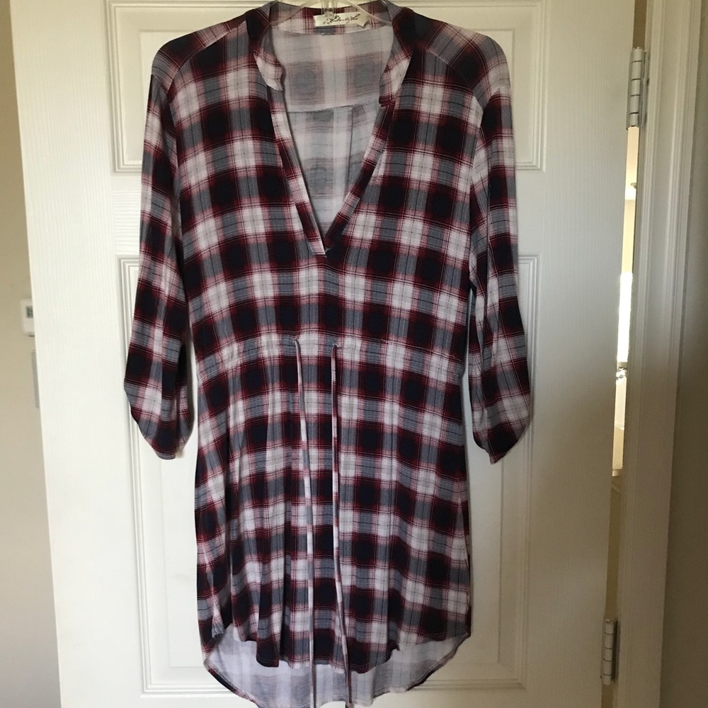 Plaid shirt dress